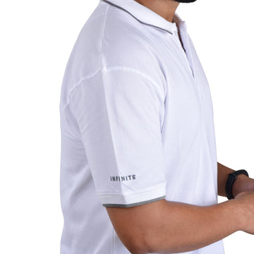 Men’s Collared T-Shirt – 100% Cotton - White
