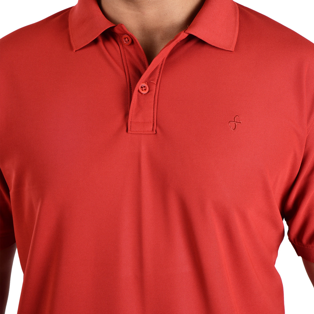 Men’s Collared T-Shirt – Polyester Spandex Blend - Light Red