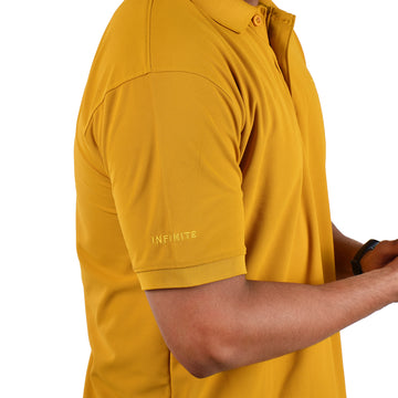 Men’s Collared T-Shirt – Polyester Spandex Blend - Yellow