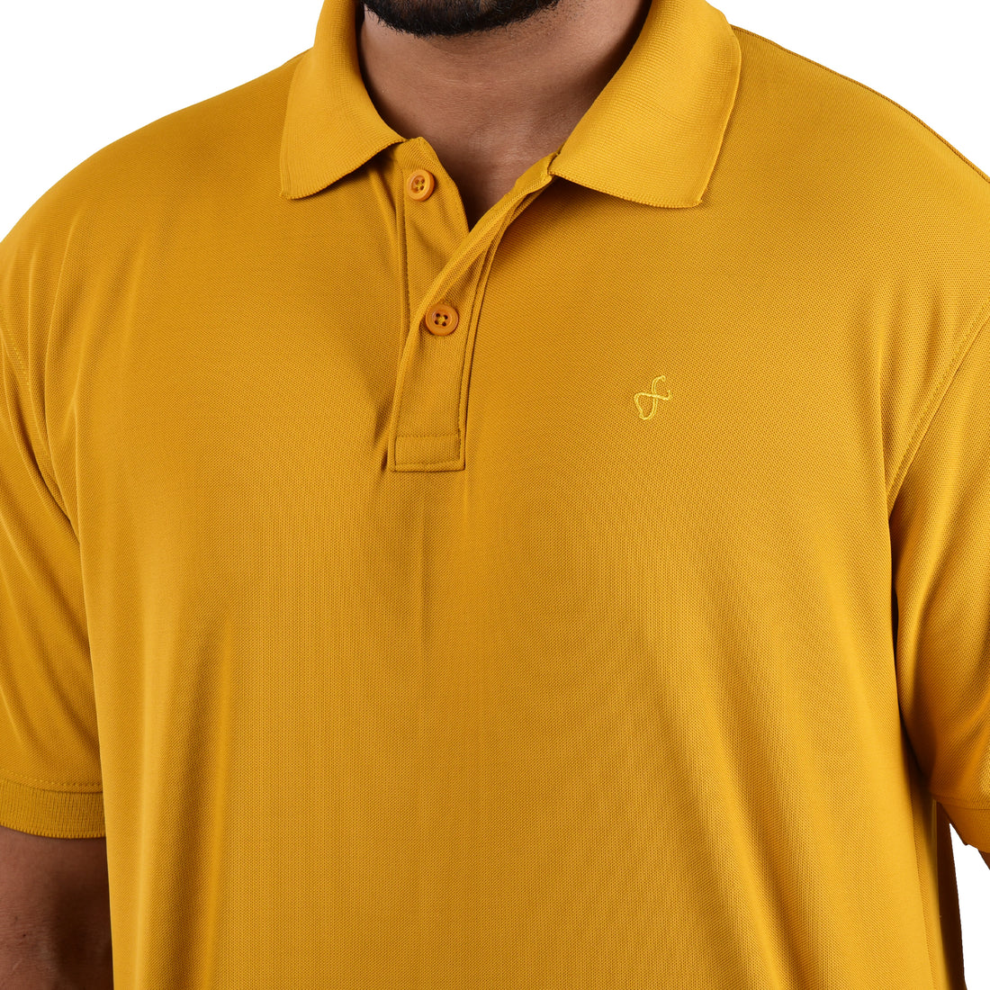 Men’s Collared T-Shirt – Polyester Spandex Blend - Yellow
