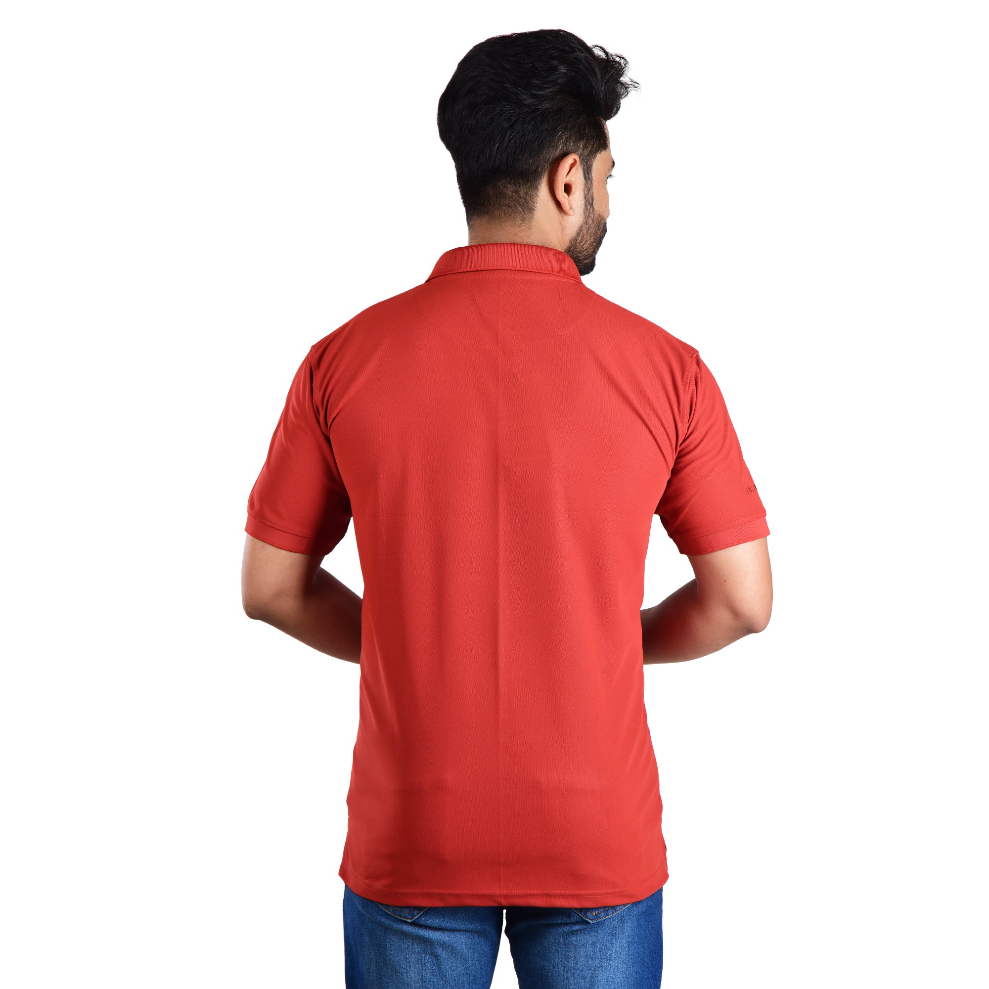 Men’s Collared T-Shirt – Polyester Spandex Blend - Light Red