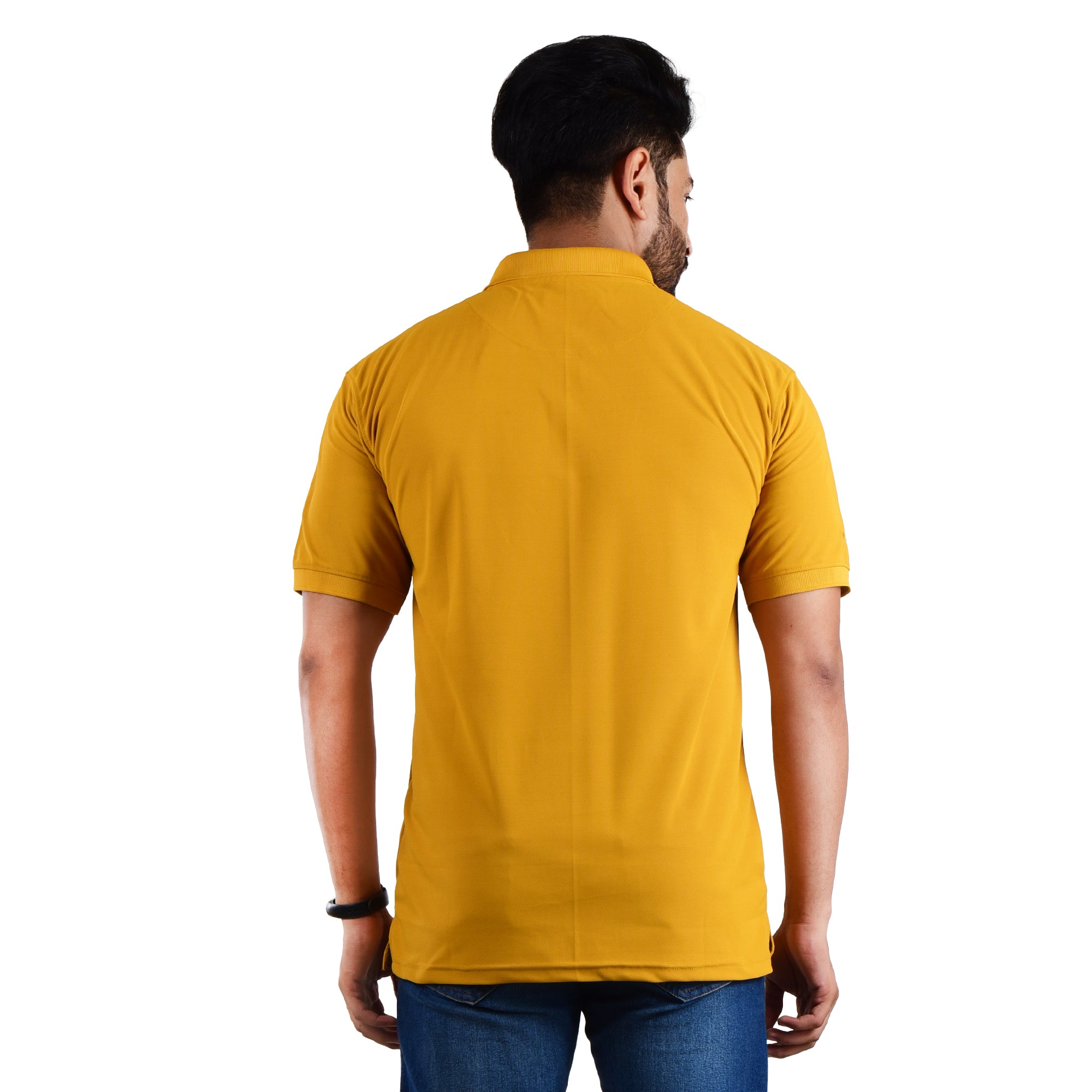 Men’s Collared T-Shirt – Polyester Spandex Blend - Yellow