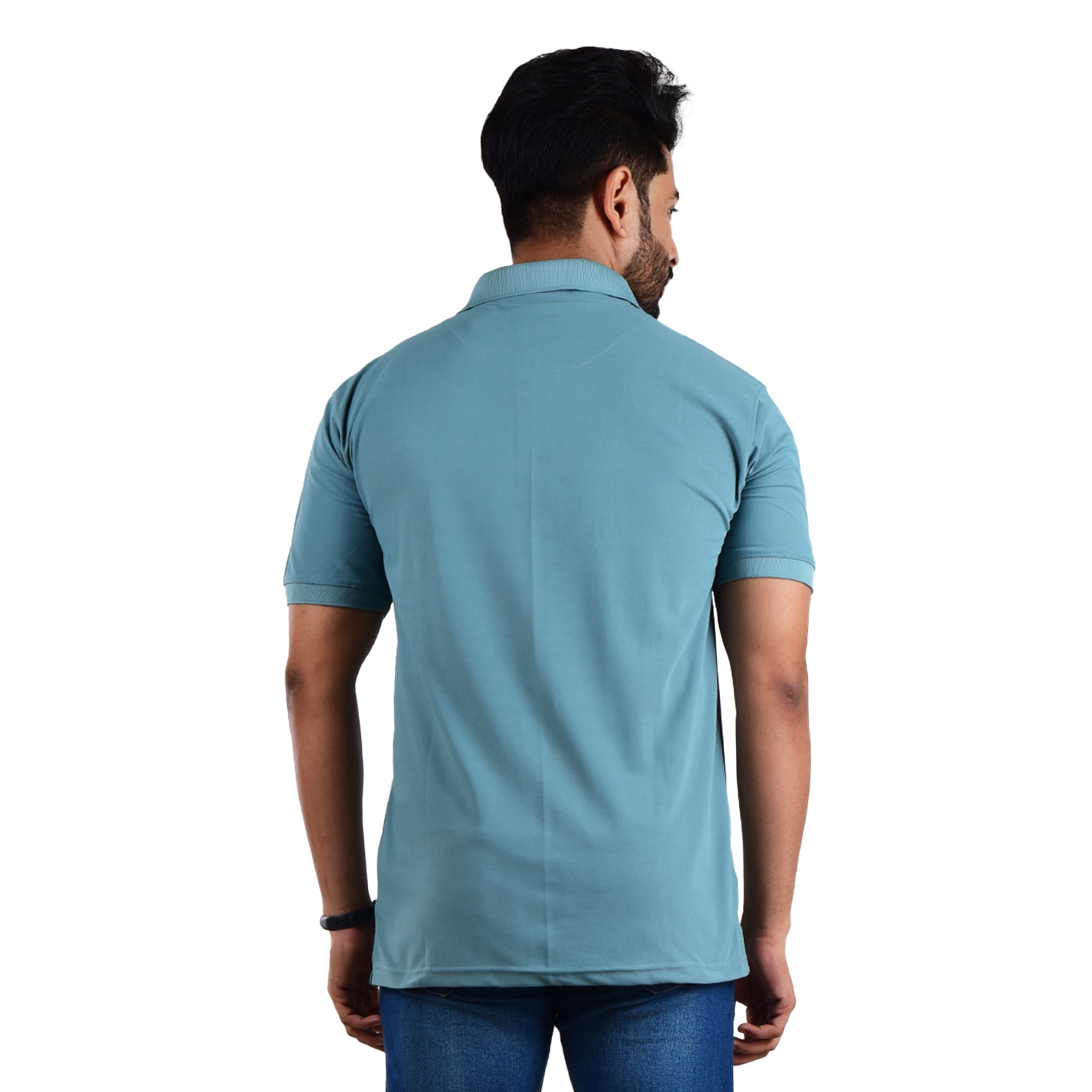 Men’s Collared T-Shirt – Polyester Spandex Blend - Pale Green