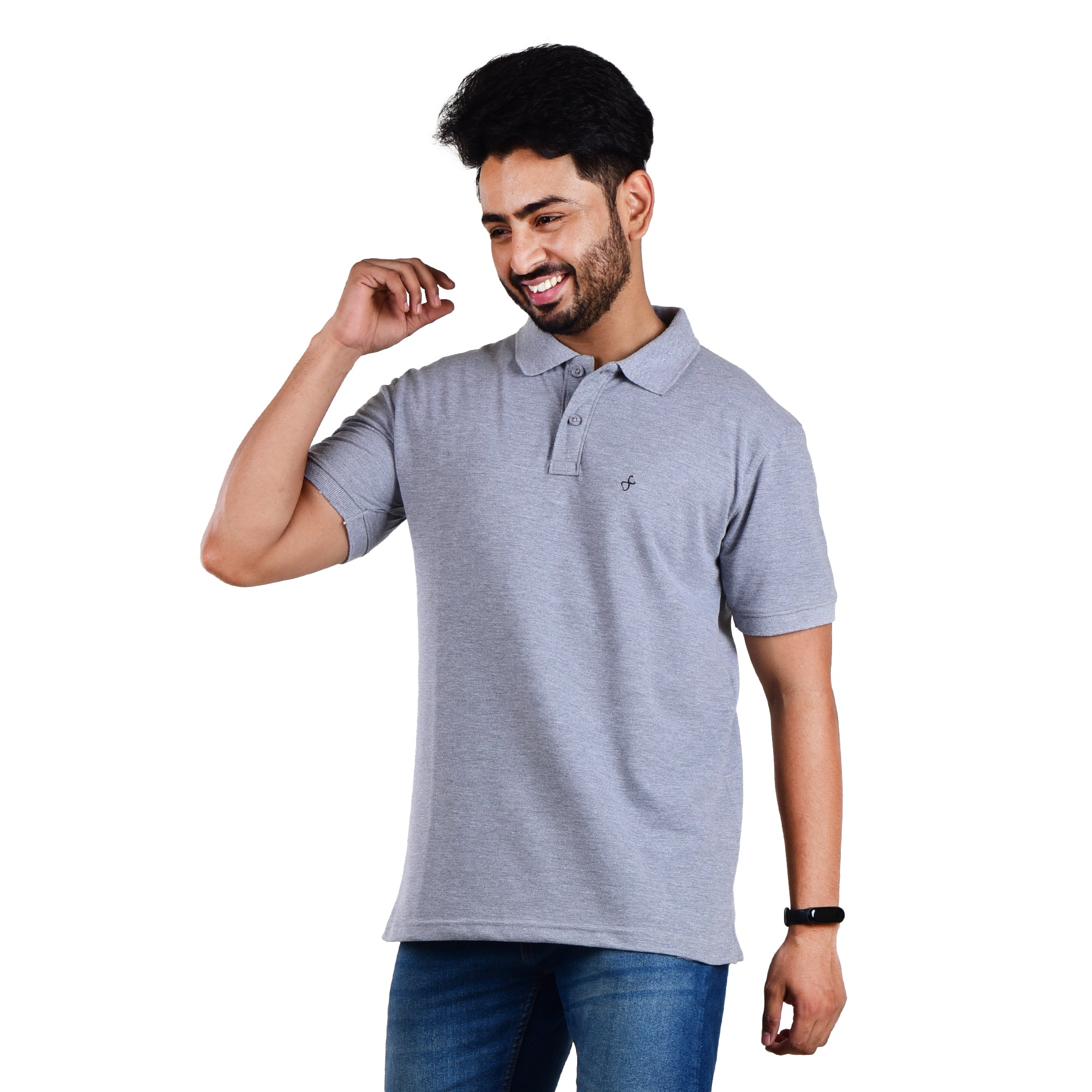 Men’s Premium Collared T-Shirt – Polyester Cotton Blend - Melange