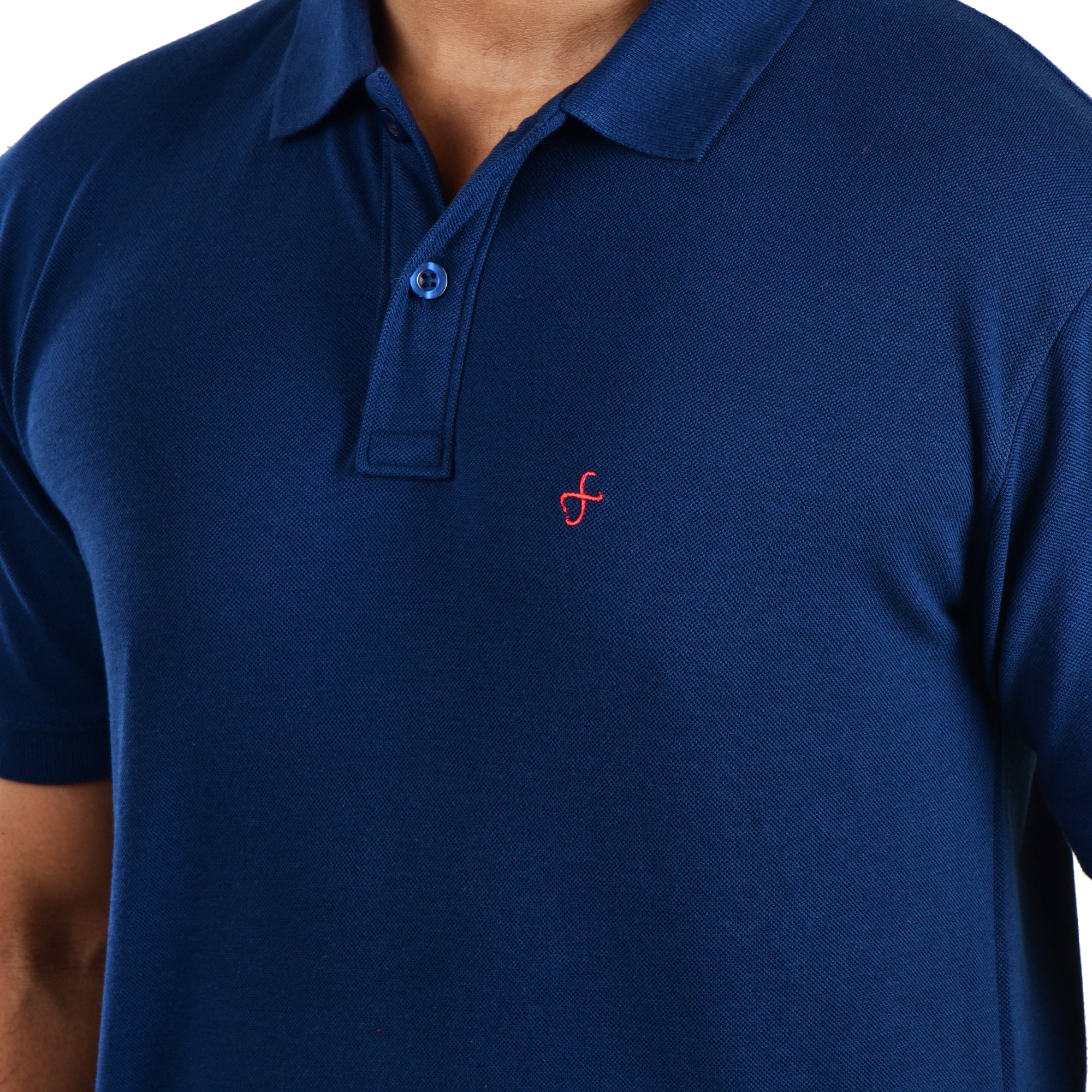 Men’s Premium Collared T-Shirt – Polyester Cotton Blend - Navy Blue