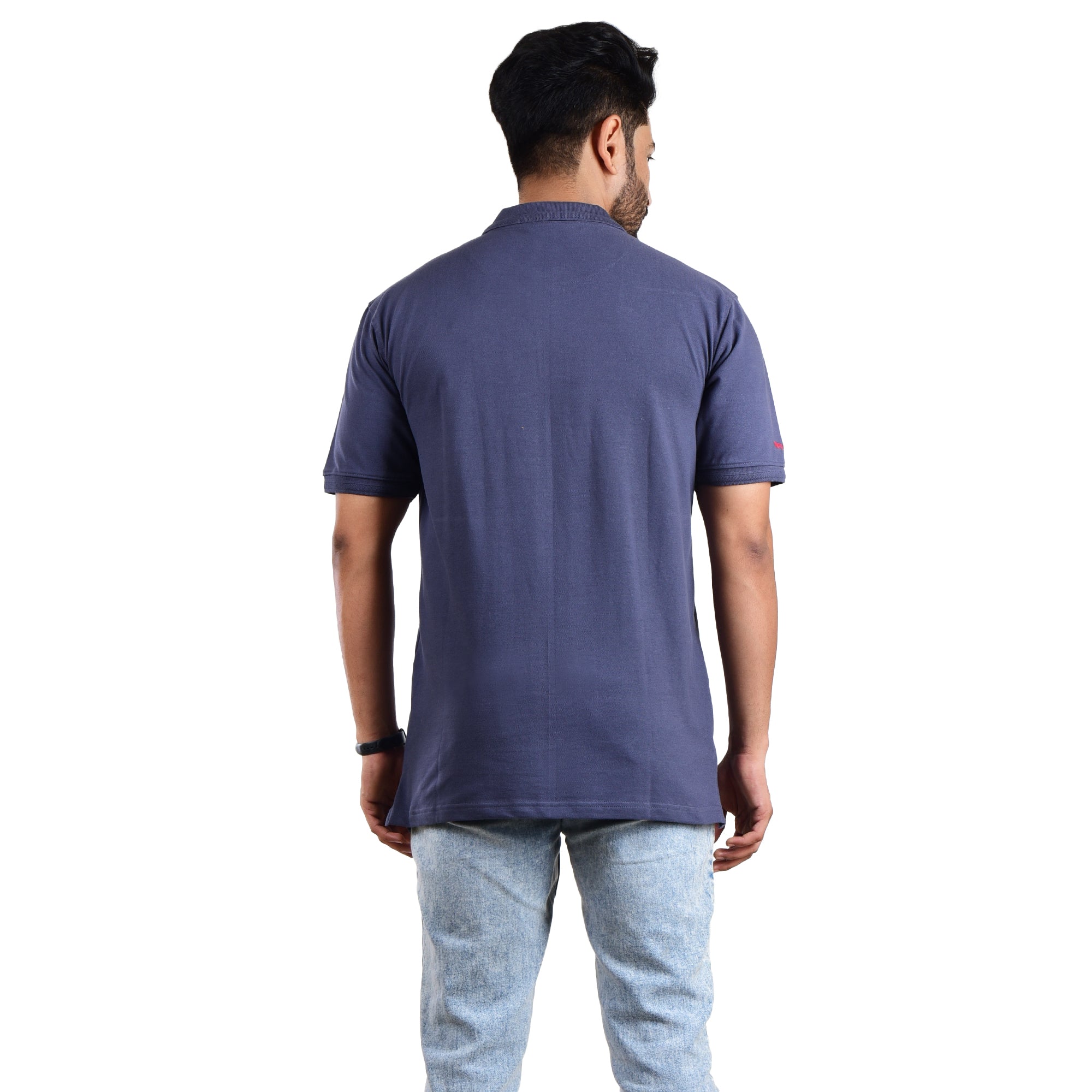 Men’s Premium Collared T-Shirt – 100% Cotton Dark Blue