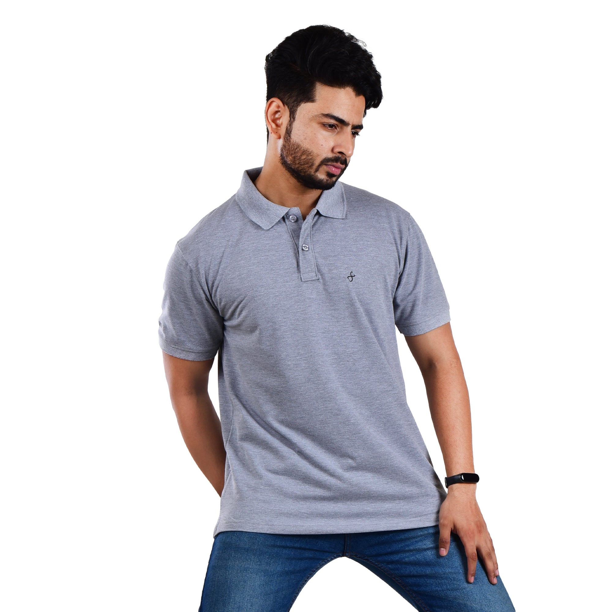 Men’s Premium Collared T-Shirt – Polyester Cotton Blend - Melange